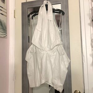 YS white backless dress